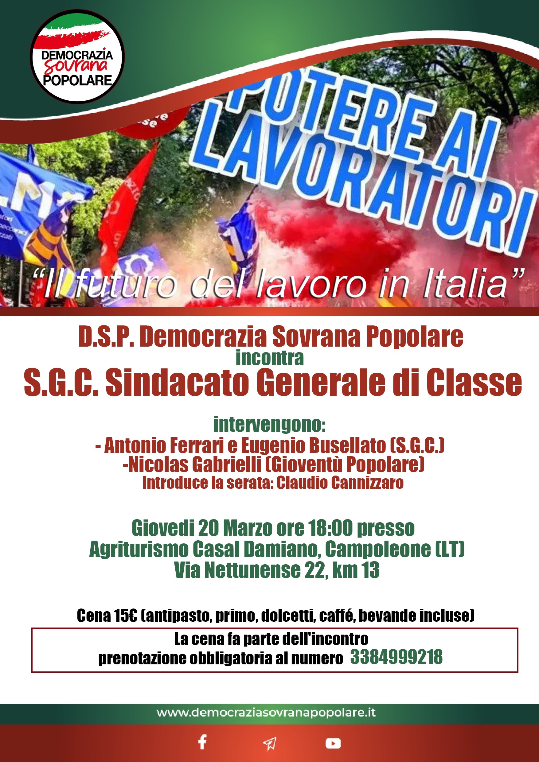 DSP INCONTRA IL SINDACATO GENERALE DI CLASSE